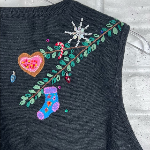 VINTAGE Marisa Christina Novelty Christmas Tree Sweater Vest Large - Picture 7 of 7